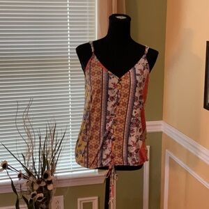 Super Cute Patterned Sleeveless Top with Adjustable Straps. Like New. Size S.